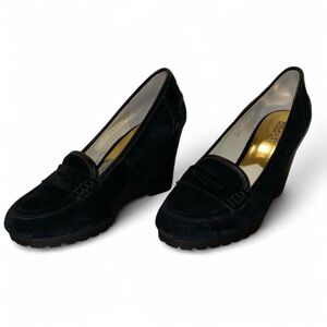 Size 10 l Michael Kors Suede Wedge Loafers